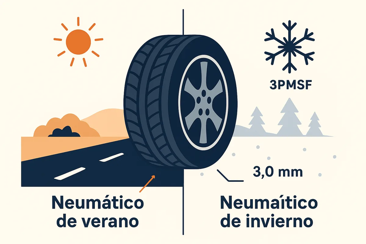 Neumáticos de verano vs invierno: diferencias reales y cuándo cambiar